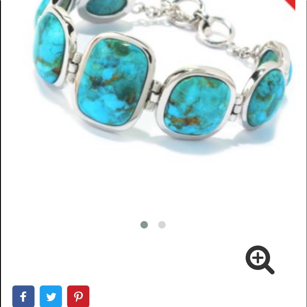 Sterling Silver 8" Turquoise Toggle Bracelet